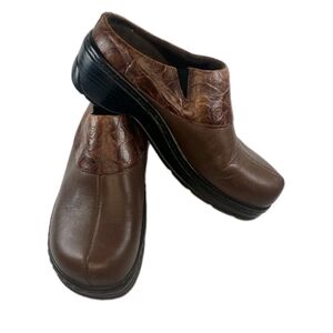 Klogs Brand Brn Leather Mission Infield Chaos Klog  Size 7.5 M Slick Resistants